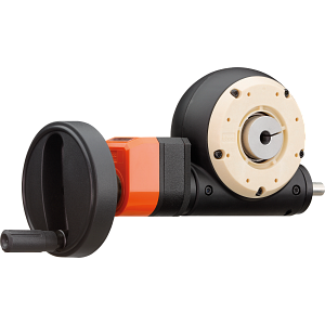 drygear® Apiro gearbox with manual clamp, position indicator and hand wheel