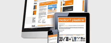 Počítačová obrazovka, tablet a smart phone s newsletterem igus®