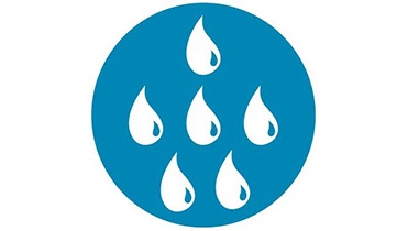 Ikona označující kontakt se stříkající vodou