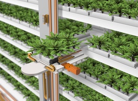 Vertical e-chain in vertical farming